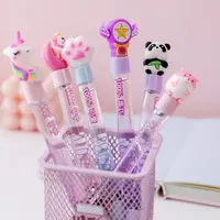 Caneta gel líquida de glitter, desenho animado personalizado, rosa, coreano, fofa, presente promocional, criativo, colorido