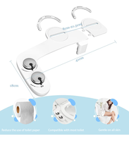 Nouvelle conception de bidet de toilette à double buse avec commande rotative à double bouton, soin post-partum doux, fixation non électrique, compatible avec les modèles standard