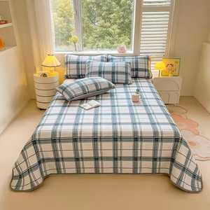 Brushed Single-piece <b>Bed</b> <b>Sheet</b> <b>Stripe</b> Pattern Minimalist Style Soft Plain Weave for Student Dorm and Hotel Use - Product Image 2