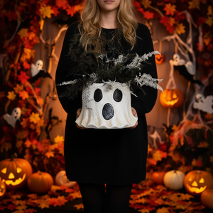 Maceta de Resina con Forma de Cubo Fantasma, Pequeña, Mediana y Grande, Decoración para el Hogar, Artículos para Halloween - Product Image 2