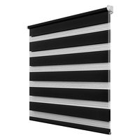 Stores enrouleurs zébrés à chaîne perlée, double couche de tissu anti-UV, sur mesure pour fenêtre de bureau, économie d'énergie