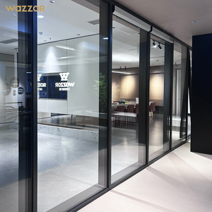 Wazzor Factory <span class=keywords><strong>Prix</strong></span> de gros Façade mur-rideau en verre moderne en alliage d'aluminium étanche pour immeuble de bureaux - Product Image 4