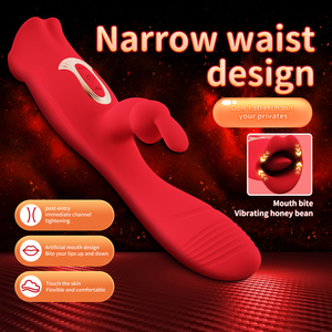 Nuovo vibratore rosa rosso coniglio lingua 10 modalità di vibrazione 3-in-1G-Spot massaggiatore con Multi-stimolazione clitorideo adulto Sex Toy - Product Image 6