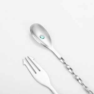 Herramienta de barra de acero inoxidable de 32cm para café, helado, fruta, palo giratorio, mezcla, agitación, azúcar, cucharas de té, tenedor, Metal duradero - Product Image 6