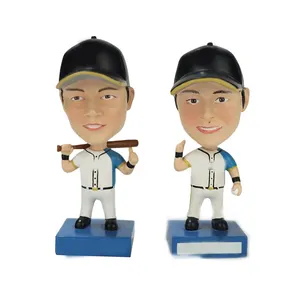 Toptan reçine japonya beyzbol oyuncu heykelcik bobble kafa araba süs masa bobbleheads mefruşat ürünleri