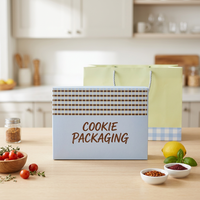 Boîtes d'emballage alimentaire en papier pliables pour biscuits, avec couvercle et base personnalisés, impression de qualité alimentaire