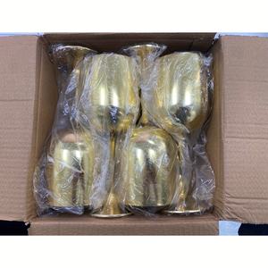 Calici da Vino Rosso da 16oz in Plastica Infrangibile Riutilizzabile Placcata <span class=keywords><strong>Oro</strong></span> Lucido, Flûte da Champagne per Feste e Matrimoni - Product Image 2