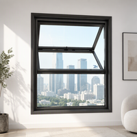 Fenêtre coulissante verticale moderne en alliage d'aluminium, pliante, en verre, avec isolation thermique en acier inoxydable, vente en gros d'usine