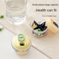 Transparent Mini Quad étanche à l'humidité scellé médecine pilulier suspendu petite bouteille de stockage étui multifonctionnel stockage de pilules