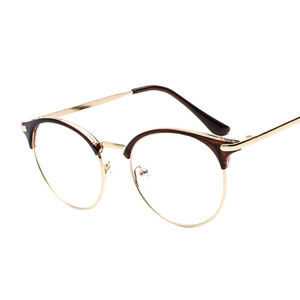 Jamie K1297 Round Eyebrow Line Frame Glasses Full-Frame Plano Lenses Anti-Uv Blue Light Protection Unisex - Product Image 1
