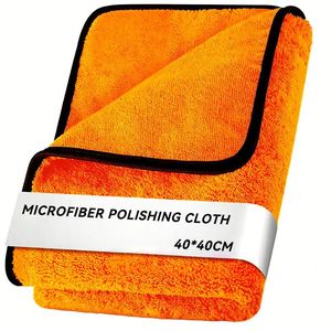 Serviette de séchage pour voiture en microfibre tissée, épaisse, absorbante, séchage rapide, antistatique, rectangulaire, ourlée, pour le lavage et l'entretien automobile - Product Image 1