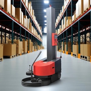 Enrouleur de film étirable pour palettes de robot mobile automatique, machine d'emballage robotisée autopropulsée à vendre - Product Image 1