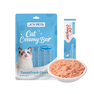 Friandises crémeuses biologiques pour chats sans céréales, riches en viande, saveur thon et poulet, à lécher, nourriture humide naturelle pour animaux de compagnie - Product Image 1
