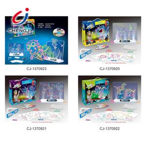 教育儿童魔术3d发光二极管恐龙画板发光二极管DIY 3d魔术画板发光画板玩具 - Product Image 6