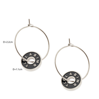 Nuevos Pendientes TOUSES Redondos Huecos con Letras de Acero Inoxidable 316 para 2025, Regalos de Joyería para Mujer