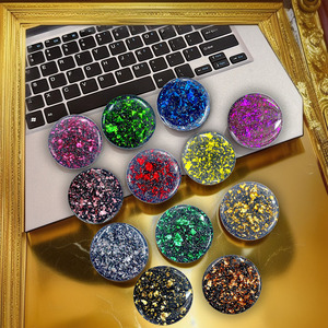 High Quality Glitter Snowflake Three-dimensional Glue Back <strong>Sticker</strong> <strong>Telescopic</strong> airbag Bracket for Mobile Phone Tablet in Stock