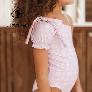 Traje de Baño de Alta Calidad con Estampado Playero, de Un Solo Hombro, para Niñas, Bikini Personalizado de Poliéster Reciclado - Product Image 2
