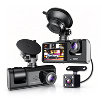 Caméra embarquée 3 canaux 1080P WiFi pour voiture, enregistreur de conduite avant, intérieur et arrière, vision nocturne, enregistrement en boucle, caméra de tableau de bord