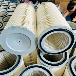 Üretici toz boya kıvrımlı filtre kartuşu toz giderme toz toplayıcı için PTFE Polyester endüstriyel HAVA GİRİŞİ filtre