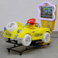 Vente chaude enfants 3D voiture de course à jetons Kiddie promenades en fibre de verre anglais luxe cheval à bascule voiture