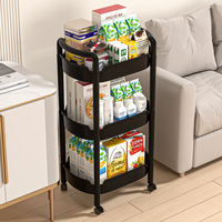 Poussette à collation mobile en plastique multicouche avec roues pour la cuisine, la salle de bain et le salon de beauté pour le rangement des outils de nettoyage
