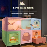 Cage de Luxe pour Chat en Fer avec Bac à Litière Intégré et Tiroir Coulissant – Espace Extra-Large pour Usage Domestique, Salon et Salle de Bain