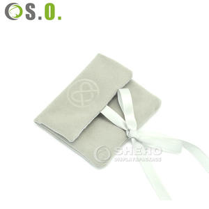 Wholesale Manufacture High-quality Velvet Ribbon <b>Pouch</b> Custom Logo Jewelry Storage Velvet Ribbon <b>Pouch</b> with Pattern - Product Image 1