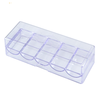 YH 100 pièces Plateau à jetons de poker en acrylique transparent pour contenir des jetons de poker de 45 mm