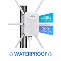 Répéteur WiFi 6 extérieur AX3000 étanche IP67 double bande 3000 Mbps, extension de portée sans fil compatible Wavlink WN588HX3