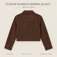 Veste courte ajustée en PU jacquard pour femme avec col chemise et fermeture éclair intégrale à manches longues, idéale pour les occasions décontractées