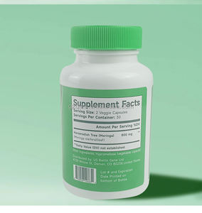 Suplemen Herbal kapsul daun Moringa hijau makanan Super mendukung metabolisme untuk dewasa - Product Image 5