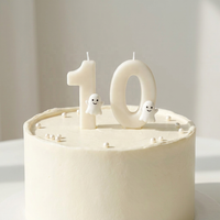 Adorables bougies d'anniversaire fantômes souriants pour enfants, décorations de gâteau minimalistes, effrayantes et mignonnes, faites à la main, non toxiques, Pâques, Nouvel An