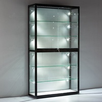 Vitrine d'Exposition pour Figurines d'Action à 5 Étagères avec Éclairage LED et Verre Trempé, Présentoir de Magasin