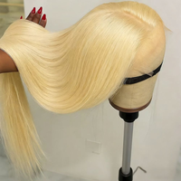 Cabello Remy Indio 613 HD para Peluca, con Nudos Decolorados Transparentes, Sin Pegamento, Largo, 180-400g