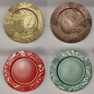 5 couleurs 3d imprime peinture en aérosol Unique feuille motif multifonctionnel fruits bol plateau décoratif chargeur assiettes pour la fête de mariage - Product Image 2