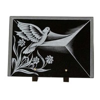 Plaques commémoratives en granit vierge, 1 pièce, avec design de fleur d'animaux
