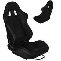 Universal Auto Pièces Noir Et Bleu PVC Voitures Siège Sport Racing Siège Avec Double Rails