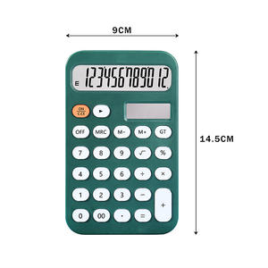 Calculatrice portable verte 9 cm x 14,5 cm, alimentée par piles, pour étudiants et usage au bureau, avec grand écran et matériau ABS - Product Image 1