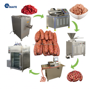 Ligne de production de fabrication de saucisses à haute efficacité avec remplisseuse <span class=keywords><strong>sous</strong></span> <span class=keywords><strong>vide</strong></span>, système de boyau, équipement de <span class=keywords><strong>cuisson</strong></span> et de refroidissement - Product Image 1