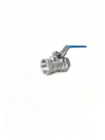 Vanne à boisseau sphérique monobloc en acier inoxydable de qualité supérieure, à passage pleine, de qualité industrielle, avec siège en PTFE, pour gaz, manuelle, OEM, extrémité filetée