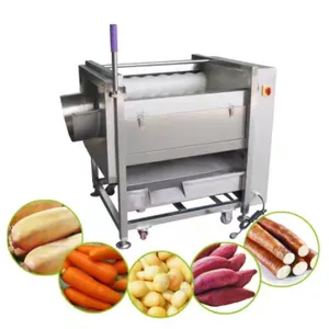 Machine automatique de lavage et d'épluchage des pommes de terre, 1000 kg/h, nettoyage des carottes, montante