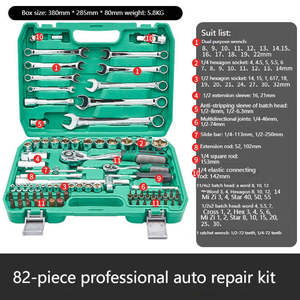 82-Piece Professional Hand Chrome Vanadium Steel Socket Wrench <b>Tool</b> Set with Hard Case <b>for</b> DIY Home Repair & Industrial Use - Product Image 3