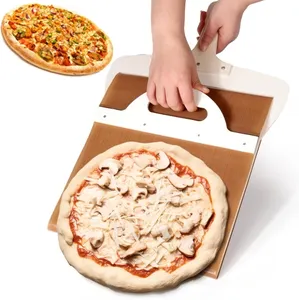 Scorza per Pizza scorrevole, pagaia intelligente per Pizza da 12 pollici, pala per Pizza antiaderente, spatola per Pizza in legno, buccia per Pizza