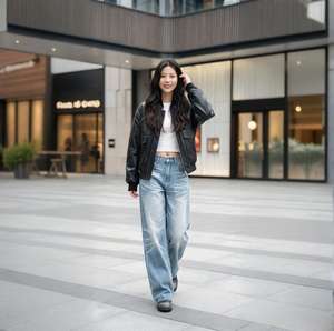 Custom 100% Cotton 14 Oz Denim <b>Baggy</b> Pants Manufacturer Oem Streetwear wo'men's Wide Leg <b>Jeans</b> <b>Jean</b> Large Fashion Style Outfits - Product Image 1