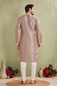Designer Ethnic <b>Mens</b> Cotton <b>Kurta</b> Regular Fit Ankle-Length Traditional Casual Wear India Pakistan Style White Churidar <b>Kurta</b> - Product Image 6