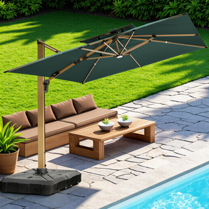 MOJIA 3x3m / 4x4m Sombrillas grandes para exteriores con iluminación LED Perfectas para jardín, piscina y <span class=keywords><strong>terraza</strong></span> - Product Image 2