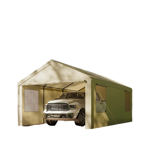 Carpa Garaje Plegable Portátil Personalizada 20x20, Cobertizo de Estacionamiento para Auto de Alta Resistencia para Exteriores con Estructura de Metal OEM ODM - Product Image 1