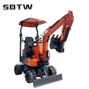 Piccola ruota escavatore cina migliore alta qualità 1ton 1.2 Ton con 6 pneumatici 0.025 M3 capacità secchio 1200 Kg escavatore ruota - Product Image 2