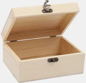 Stash bán buôn tùy chỉnh chưa hoàn thành hình chữ nhật gỗ với khóa Clasp cho hàng thủ công nghệ thuật sở thích dự án hộp đồ trang sức và lưu trữ nhà