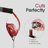 Coupe-capsule magnétique pour vin avec lames en acier inoxydable, ouvre-bouteille manuel noir